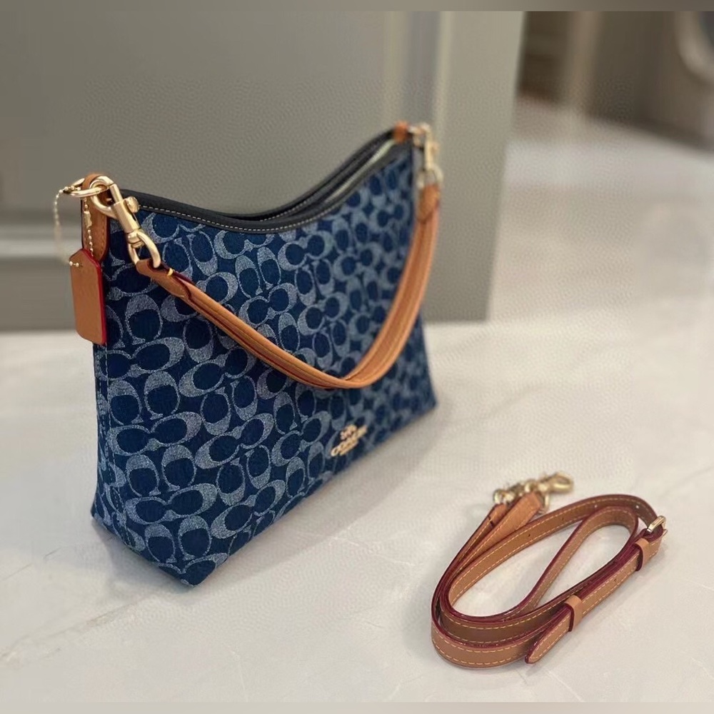 NEW Limited Coach Medium Laurel Shoulder Bag In Signature Denim CY702 - Picture 5 of 10